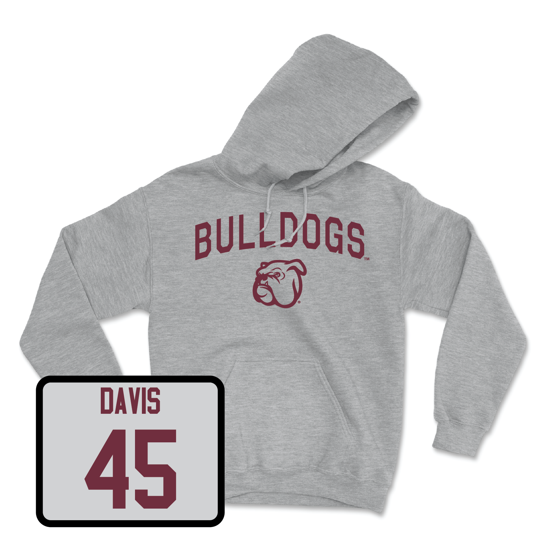 Sport Grey Baseball Bulldogs Hoodie Small / Tyler Davis | #45