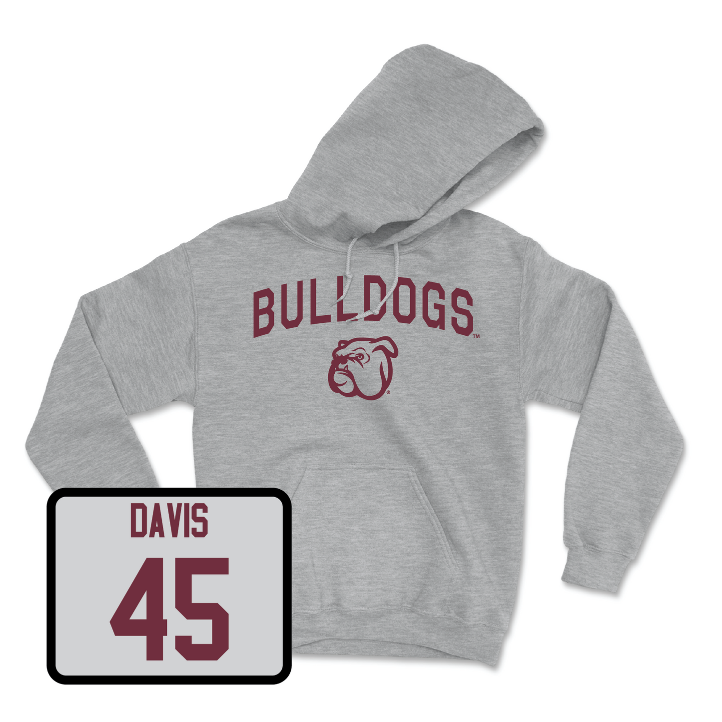 Sport Grey Baseball Bulldogs Hoodie 2X-Large / Tyler Davis | #45