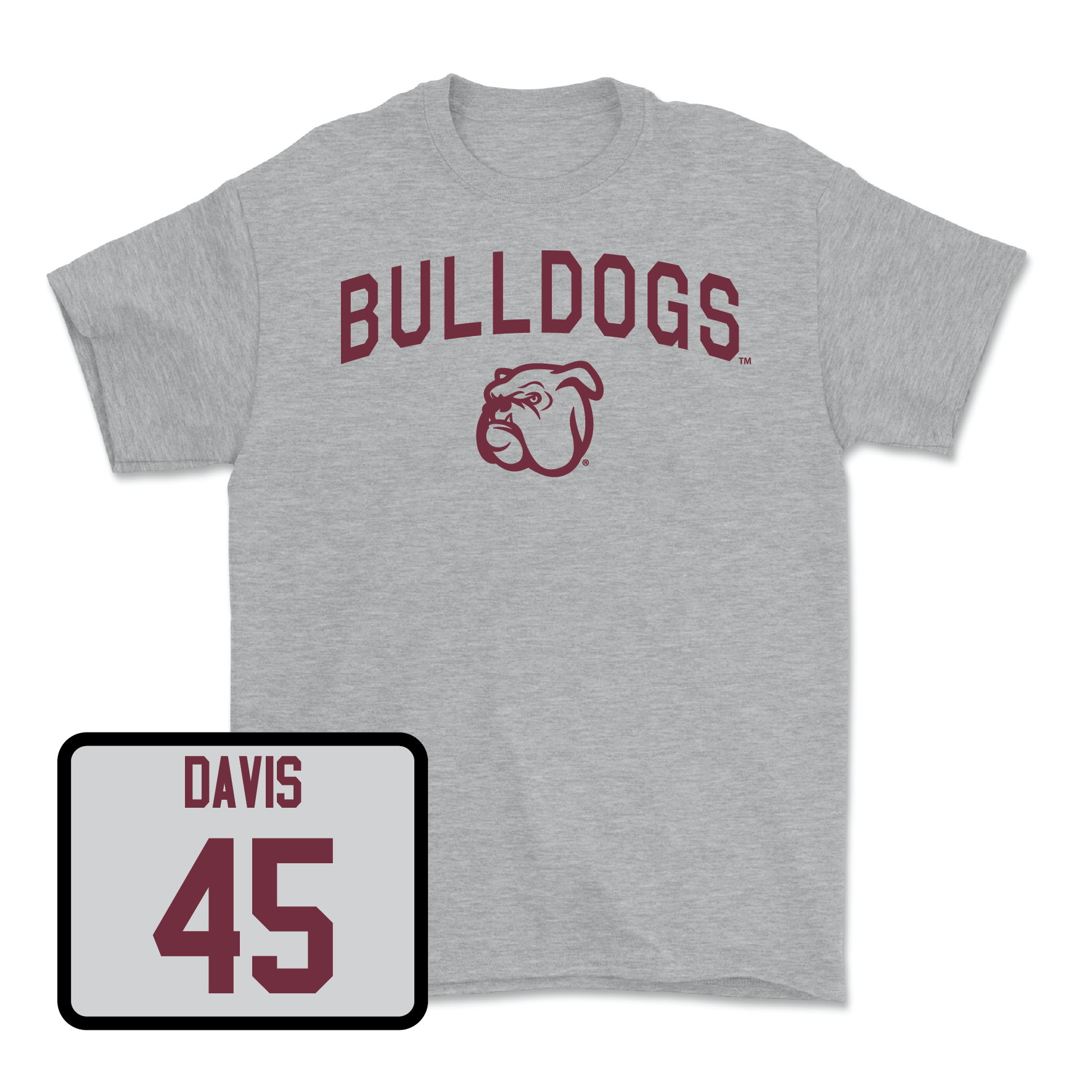 Sport Grey Baseball Bulldogs Tee X-Large / Tyler Davis | #45