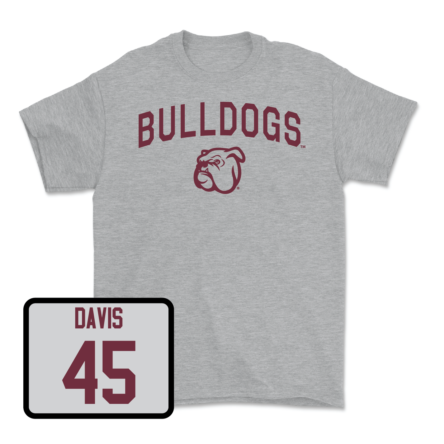 Sport Grey Baseball Bulldogs Tee 2X-Large / Tyler Davis | #45