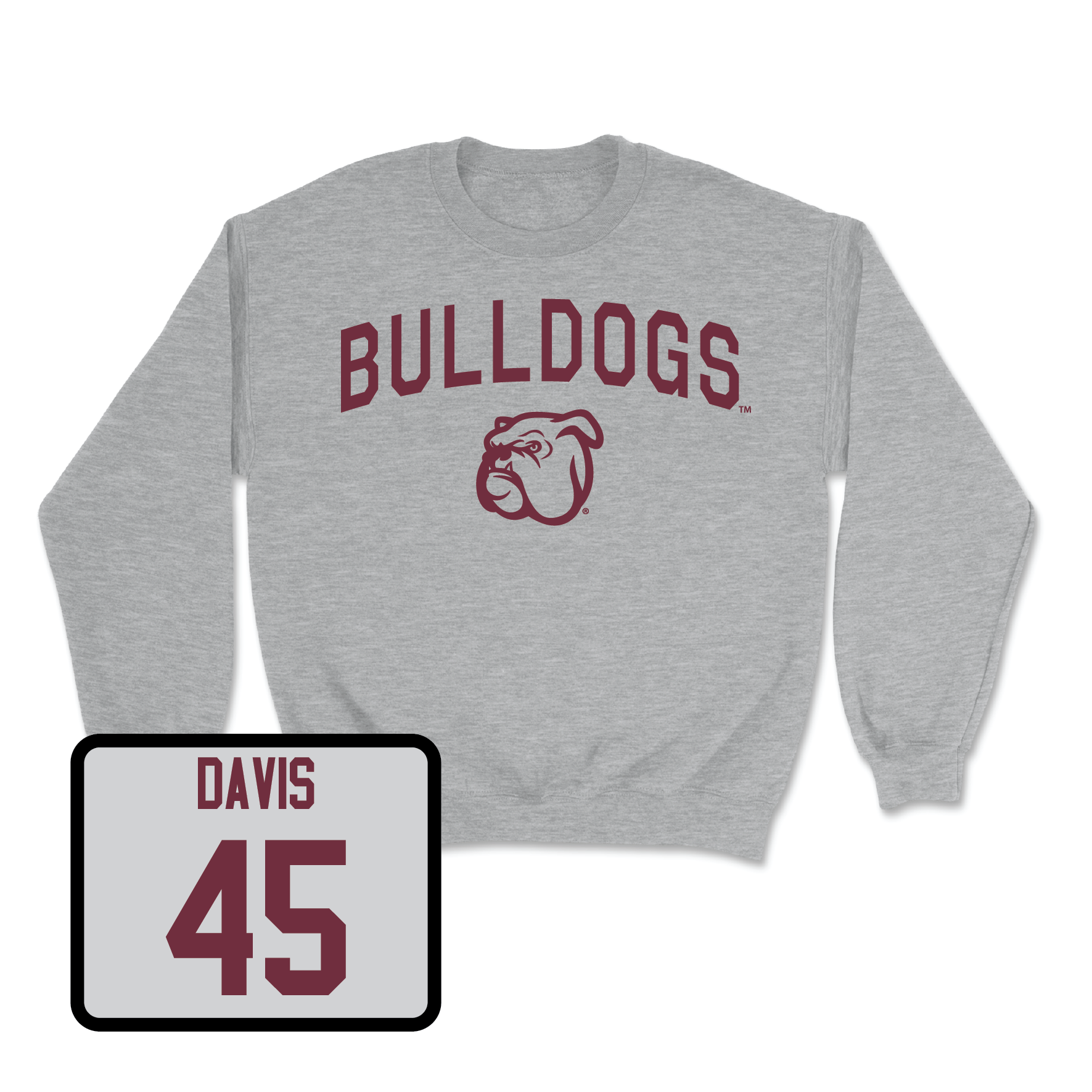 Sport Grey Baseball Bulldogs Crew 4X-Large / Tyler Davis | #45