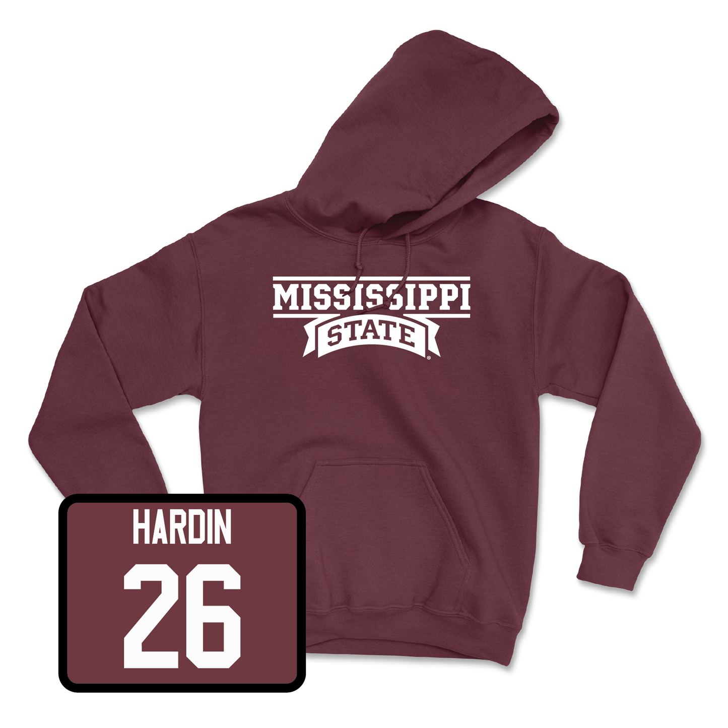 Maroon Baseball Team Hoodie Youth Medium / Tyson Hardin | #26