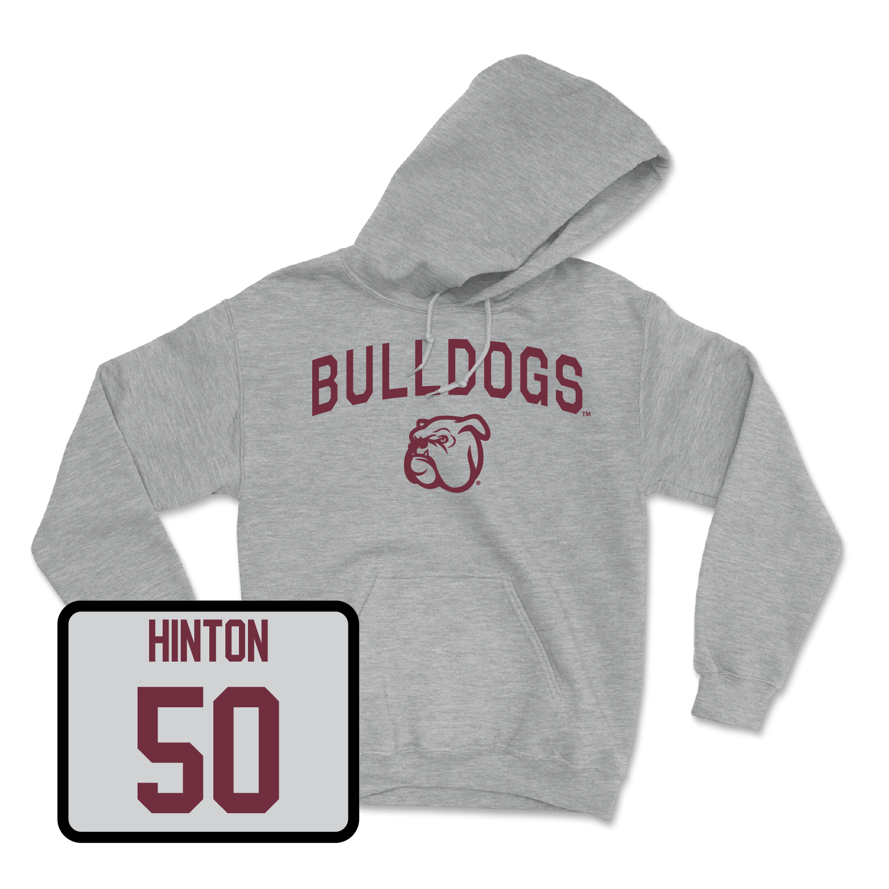 Sport Grey Football Bulldogs Hoodie Small / Tabias Hinton | #50