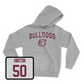 Sport Grey Football Bulldogs Hoodie Medium / Tabias Hinton | #50