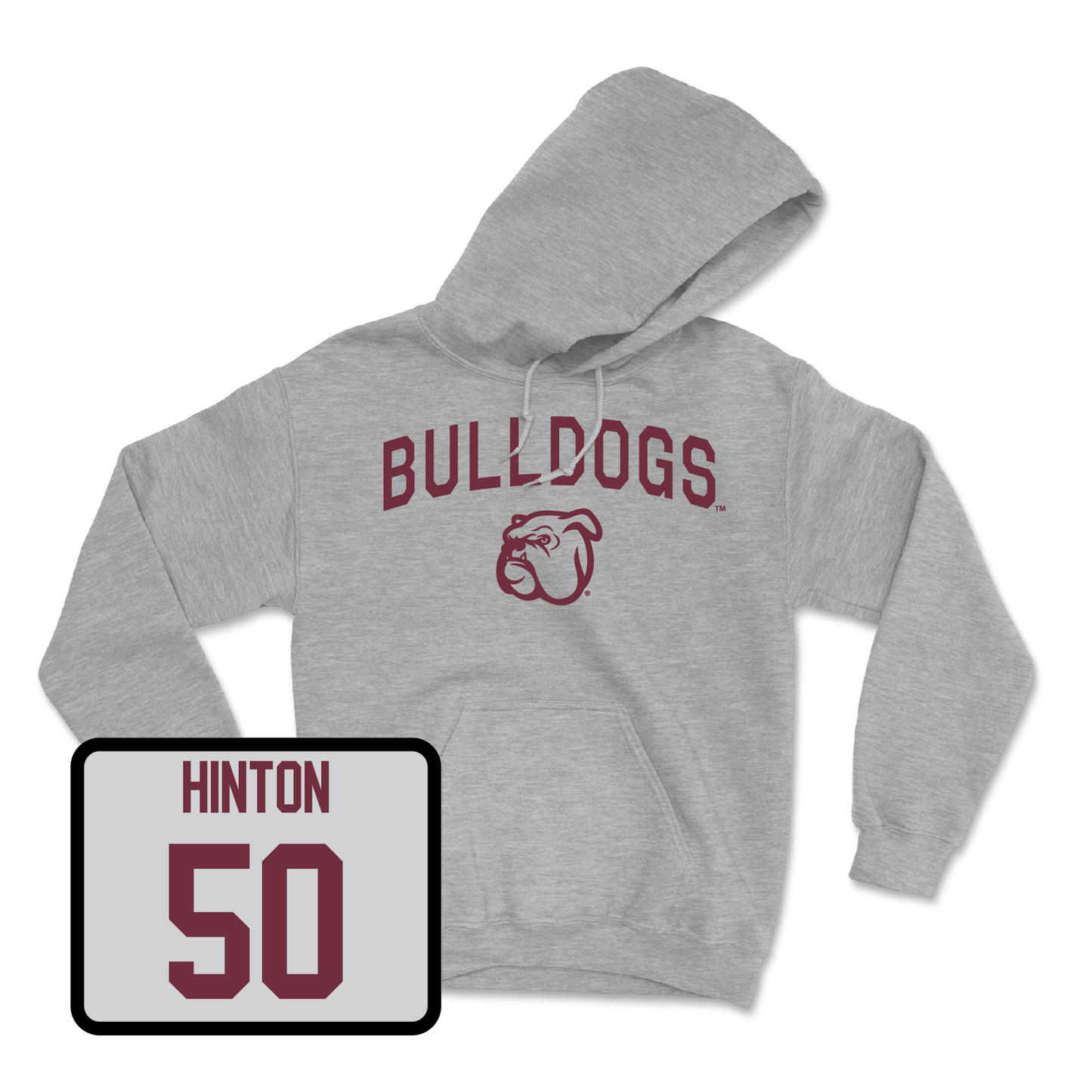 Sport Grey Football Bulldogs Hoodie Large / Tabias Hinton | #50