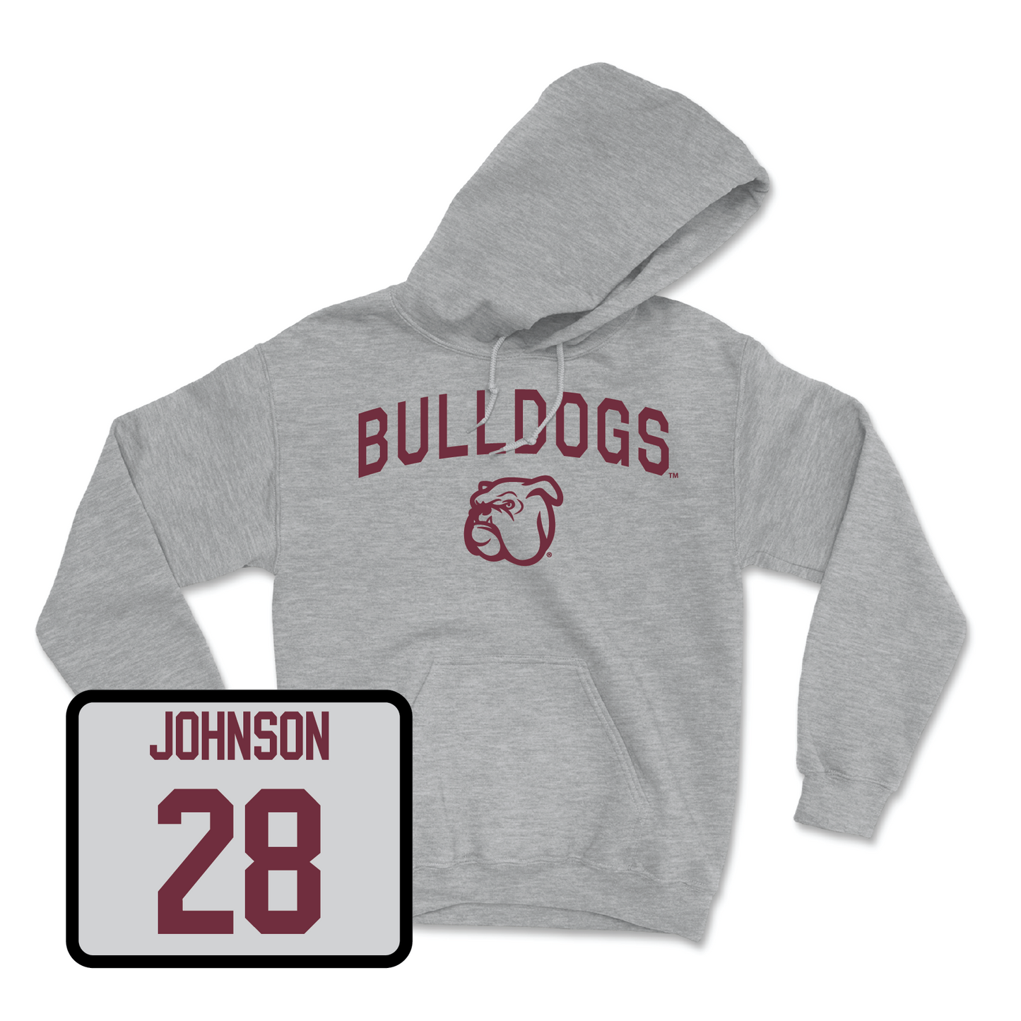 Sport Grey Football Bulldogs Hoodie X-Large / Tanner Johnson | #28