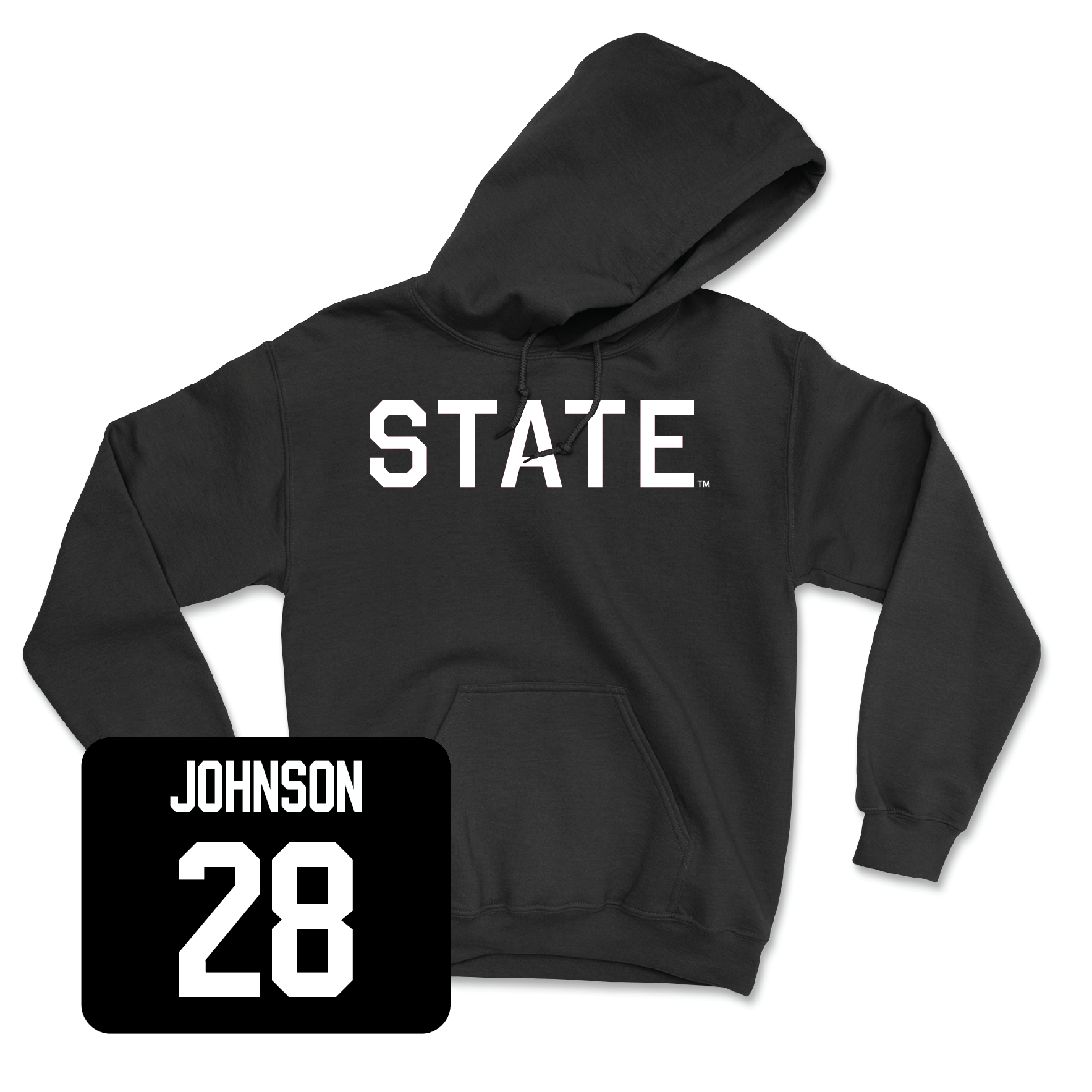 Black Football State Hoodie Small / Tanner Johnson | #28