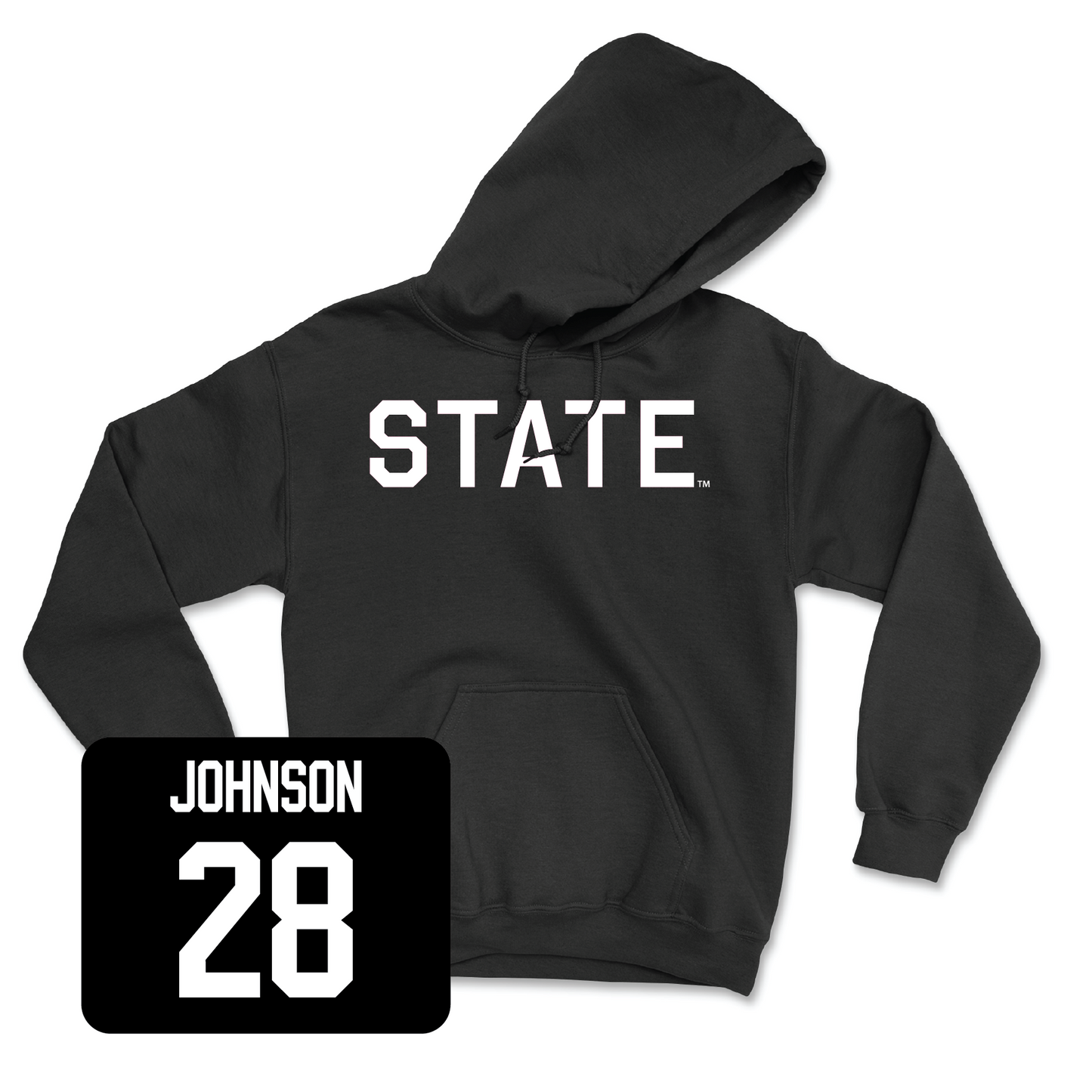 Black Football State Hoodie Large / Tanner Johnson | #28