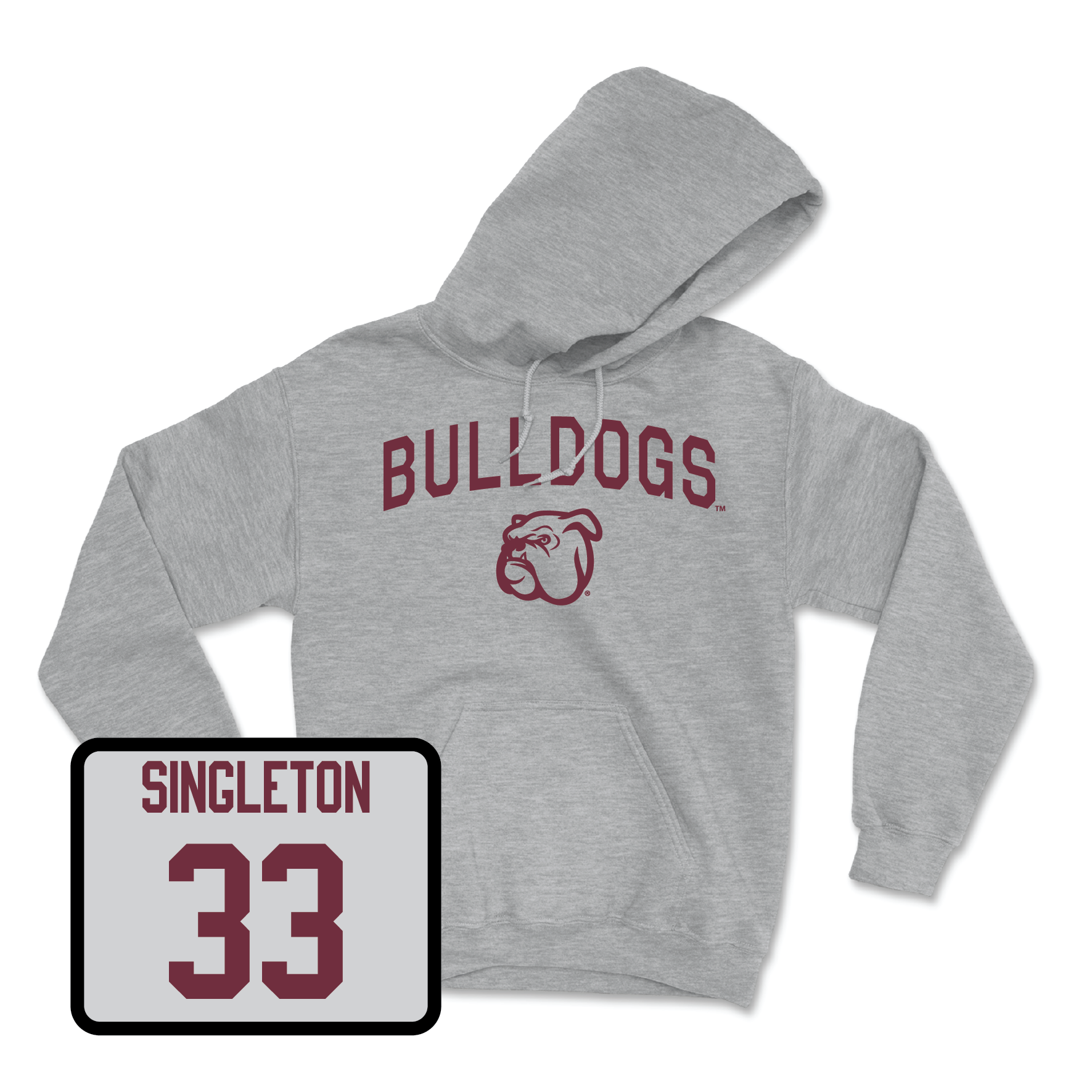 Sport Grey Football Bulldogs Hoodie Small / Trent Singleton | #33