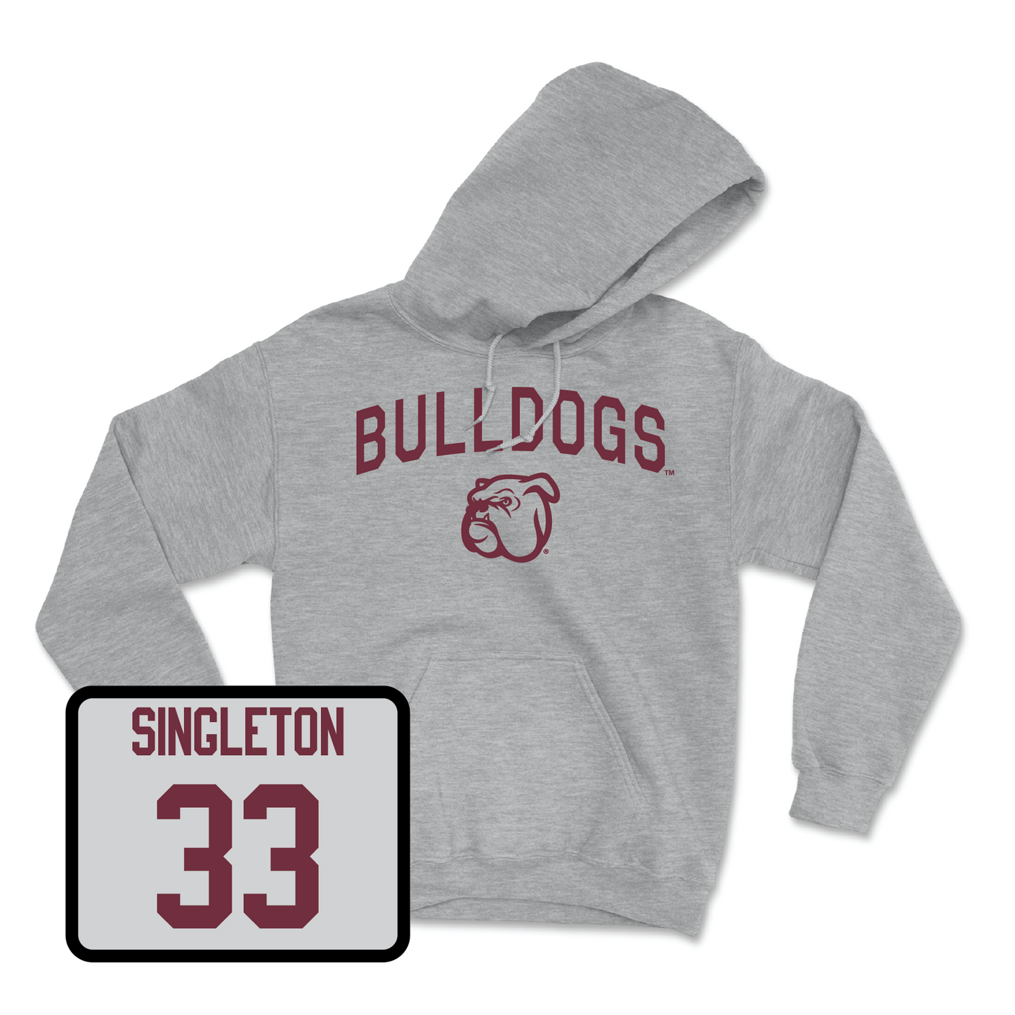 Sport Grey Football Bulldogs Hoodie Medium / Trent Singleton | #33
