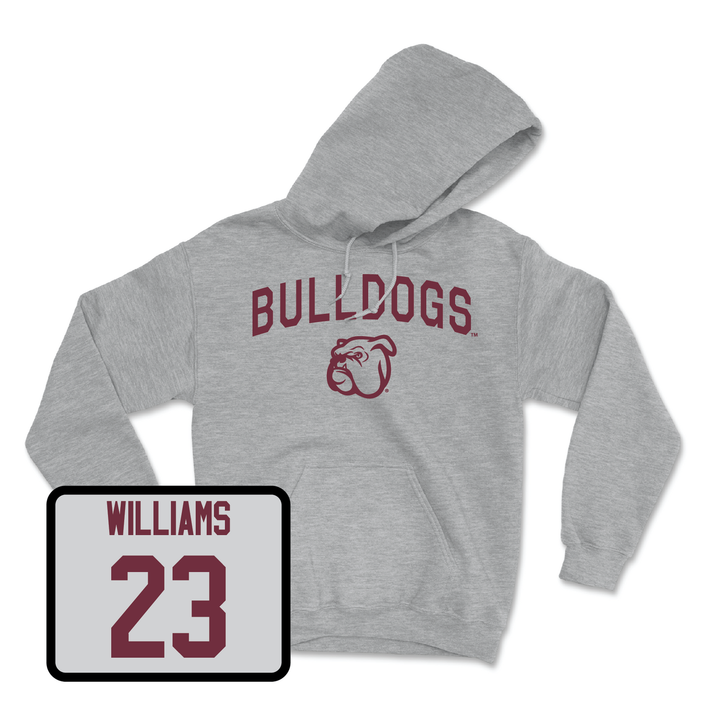 Sport Grey Football Bulldogs Hoodie Youth Large / Trevion Williams | #23