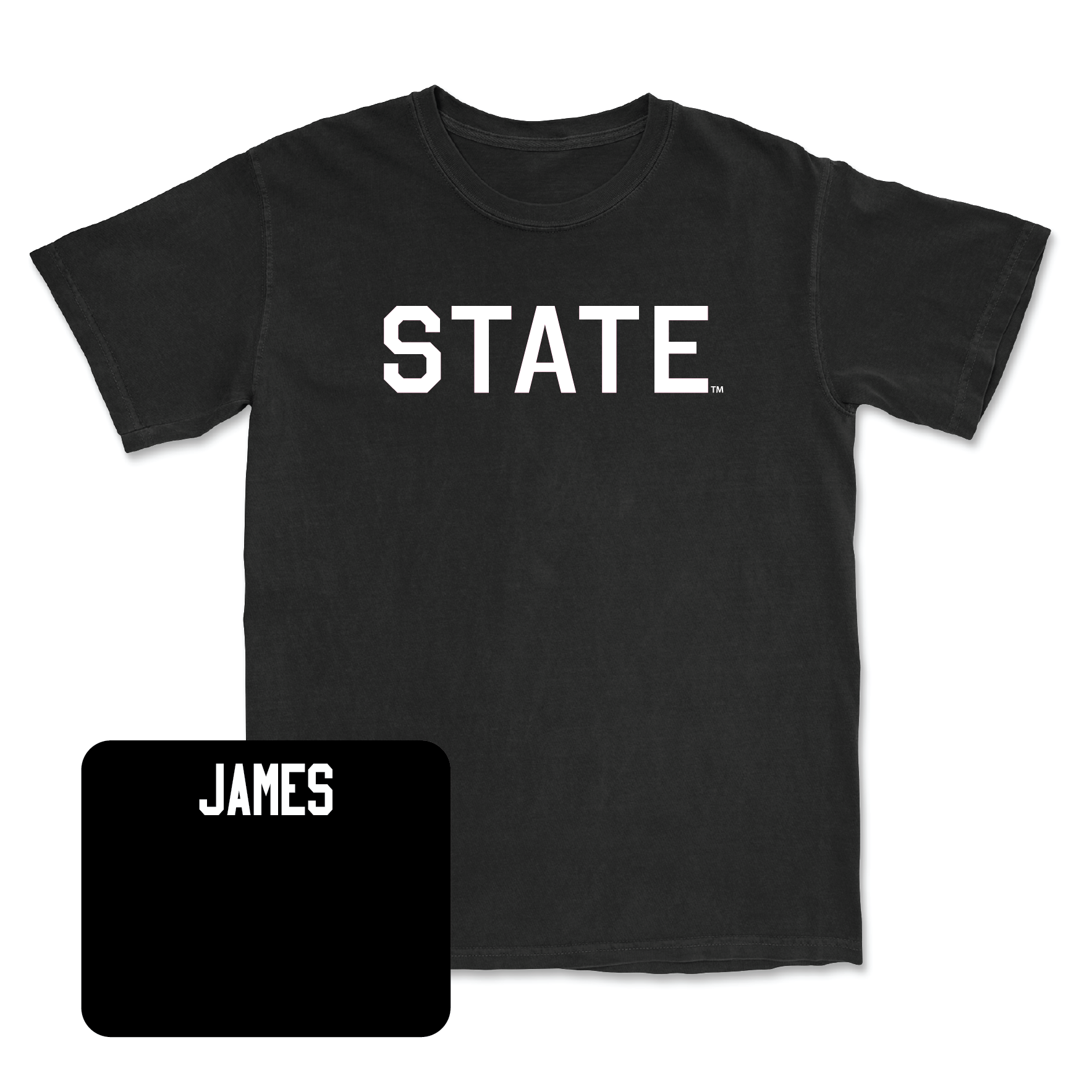 Black Football State Tee Small / Will James | #
