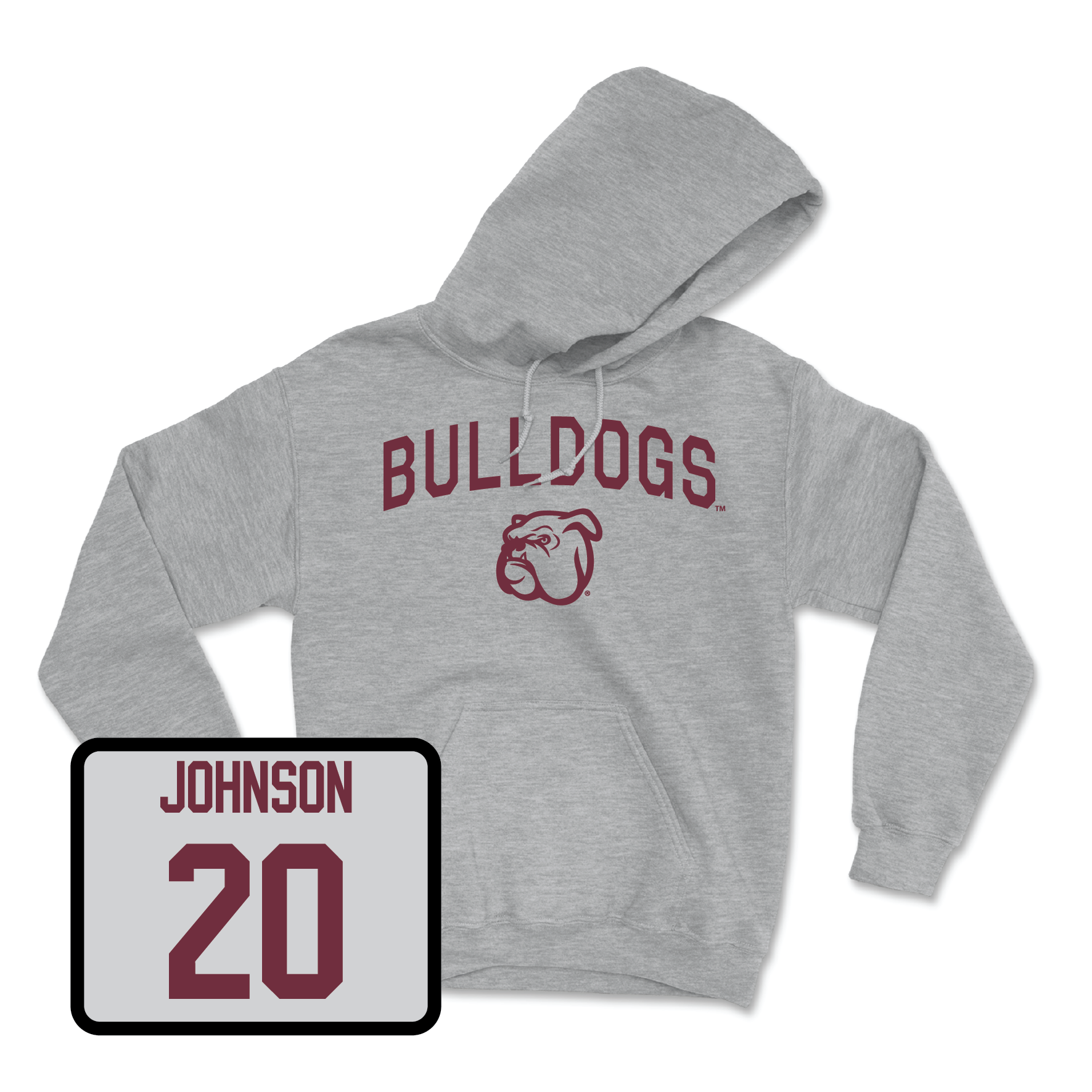 Sport Grey Football Bulldogs Hoodie Large / Wykece Johnson | #20