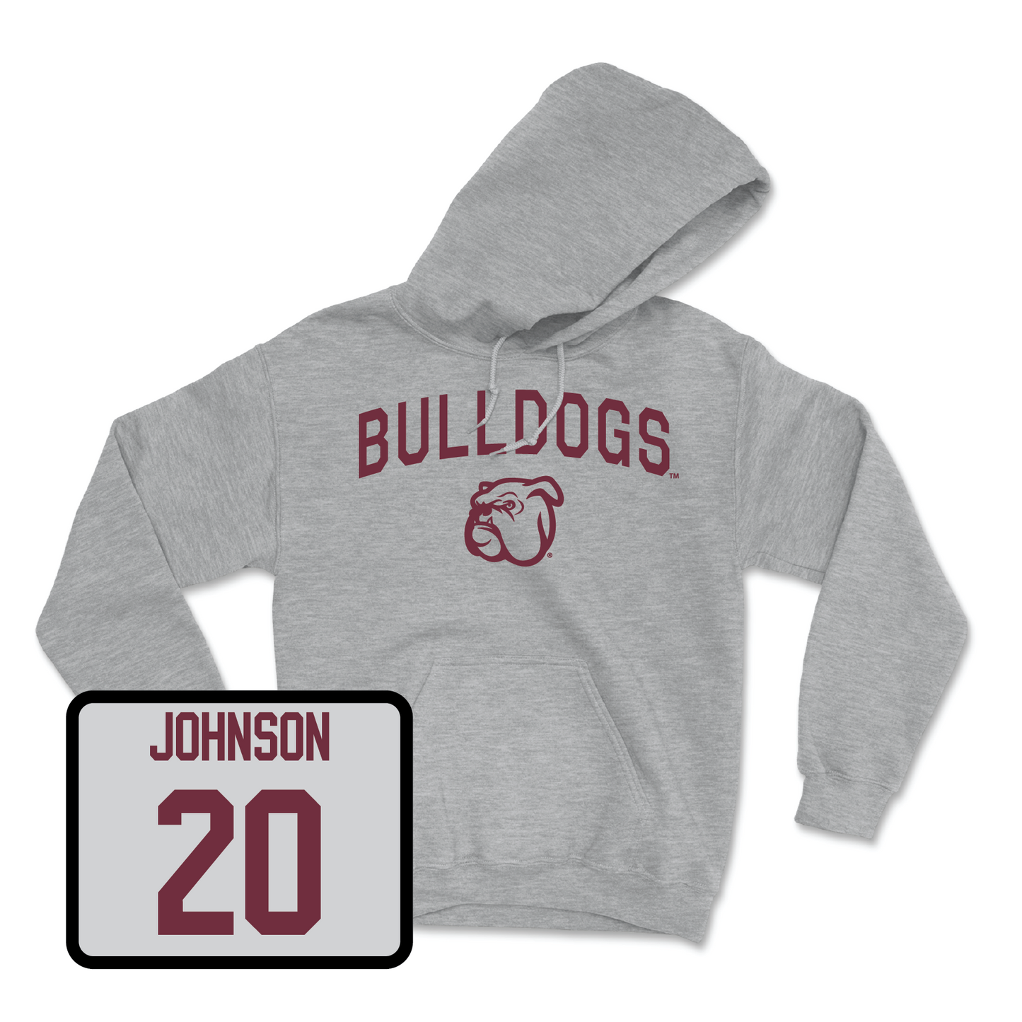 Sport Grey Football Bulldogs Hoodie 4X-Large / Wykece Johnson | #20