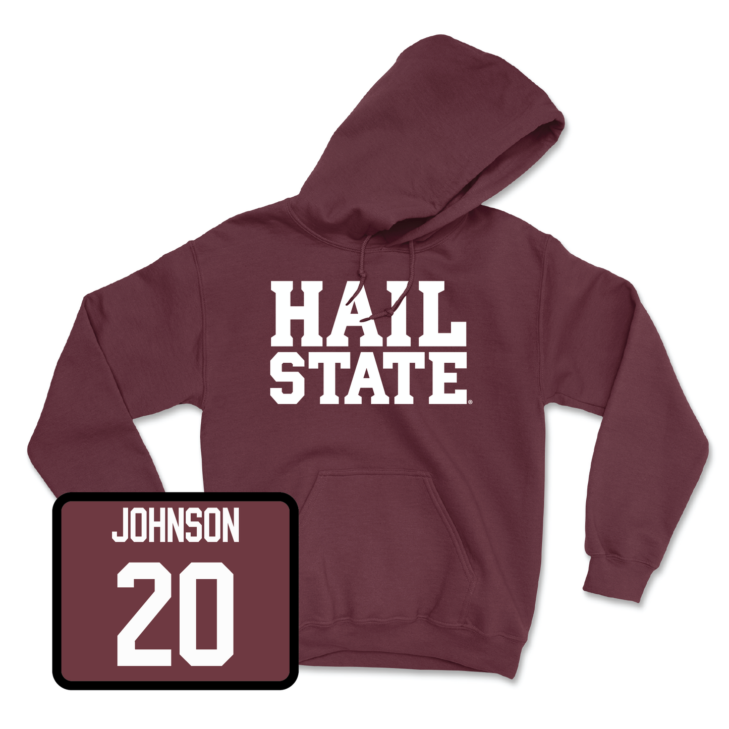 Maroon Football Hail Hoodie Large / Wykece Johnson | #20