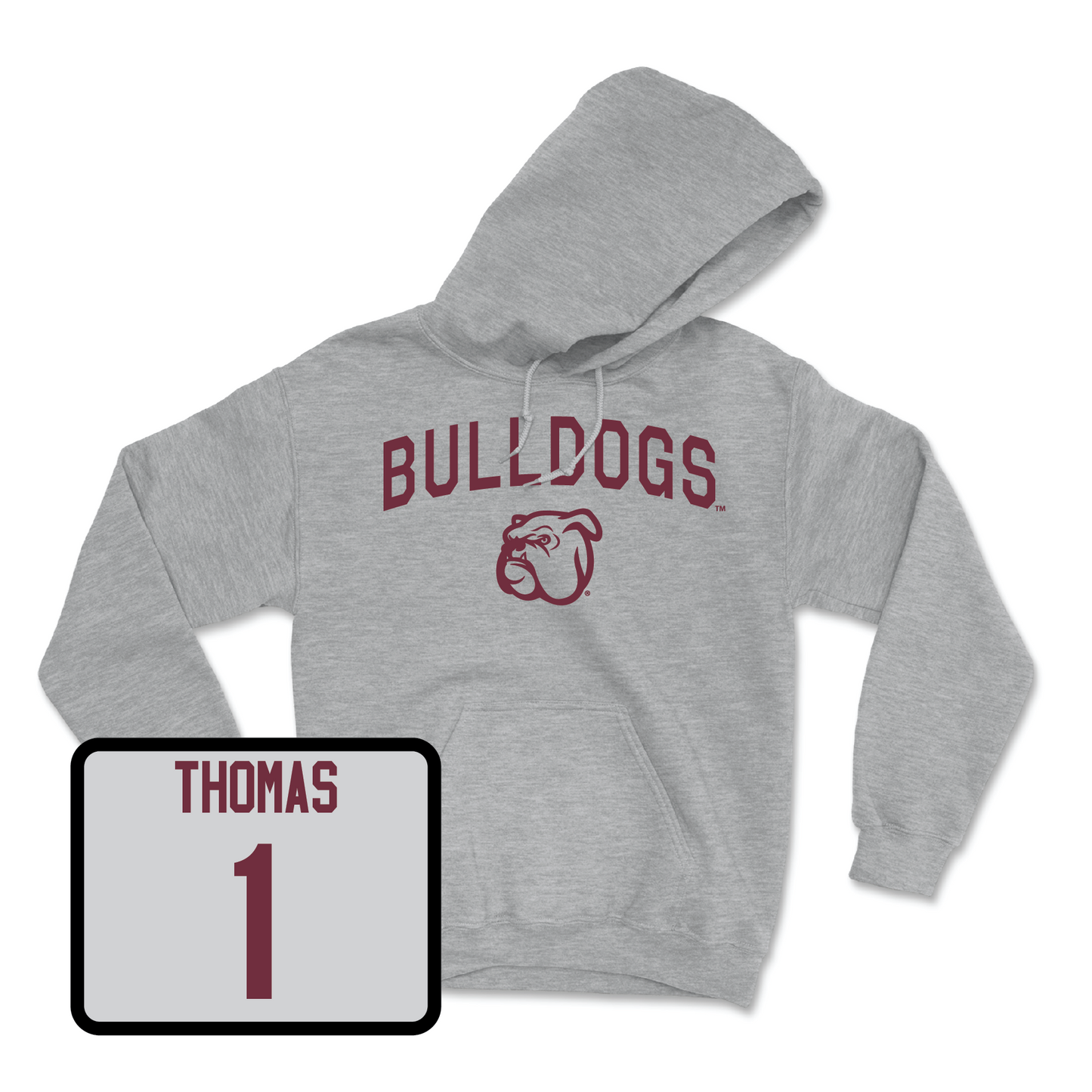 Sport Grey Football Bulldogs Hoodie Small / Zavion Thomas | #1