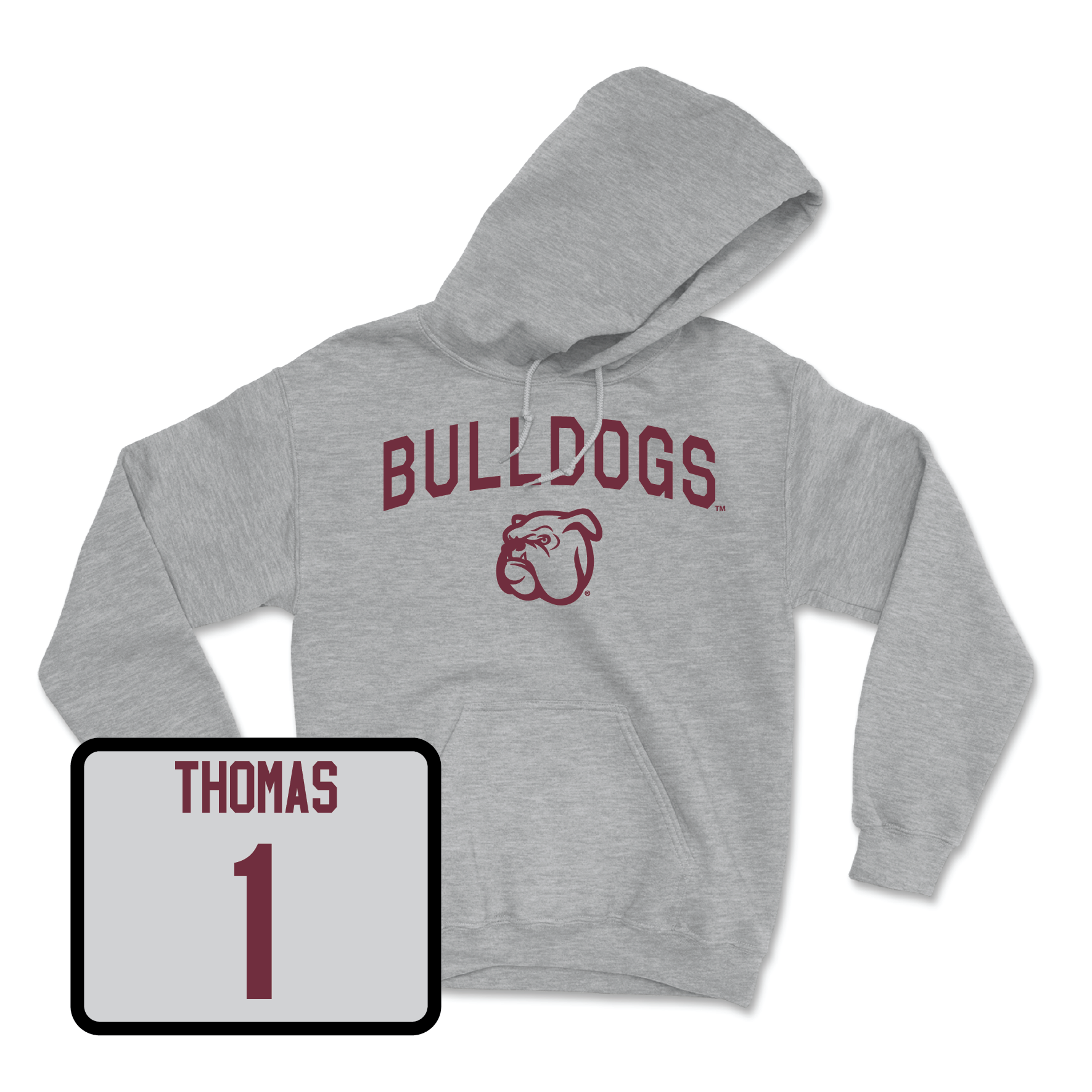 Sport Grey Football Bulldogs Hoodie Youth Large / Zavion Thomas | #1