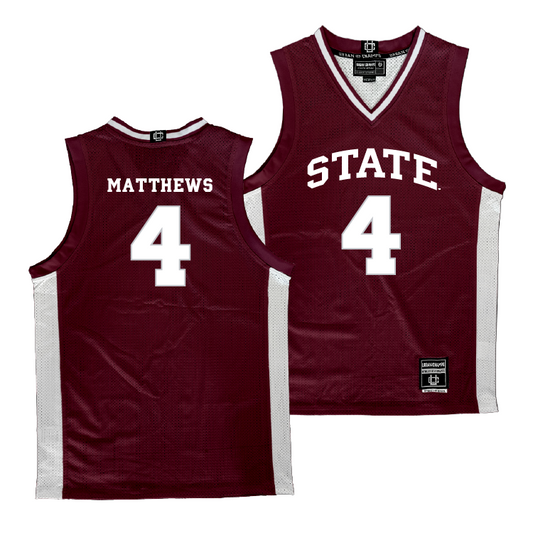 Mississippi State Men's Basketball Maroon Jersey - Cameron Matthews