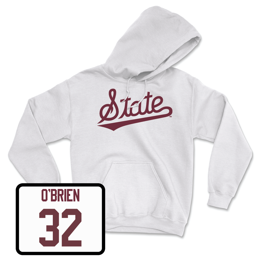 Baseball White Script Hoodie - Michael O’Brien