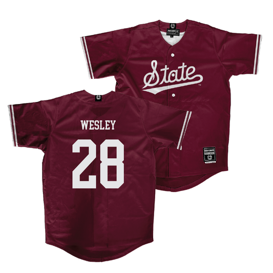Mississippi State Softball Maroon Jersey - Aspen Wesley | #28