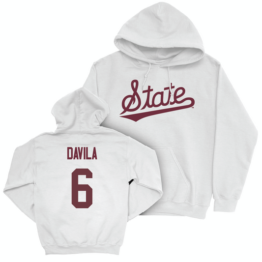 Baseball White Script Hoodie  - Landis Davila