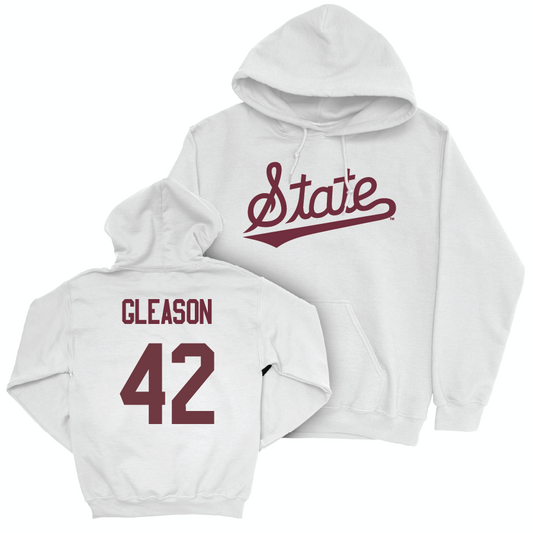 Baseball White Script Hoodie  - Jack Gleason