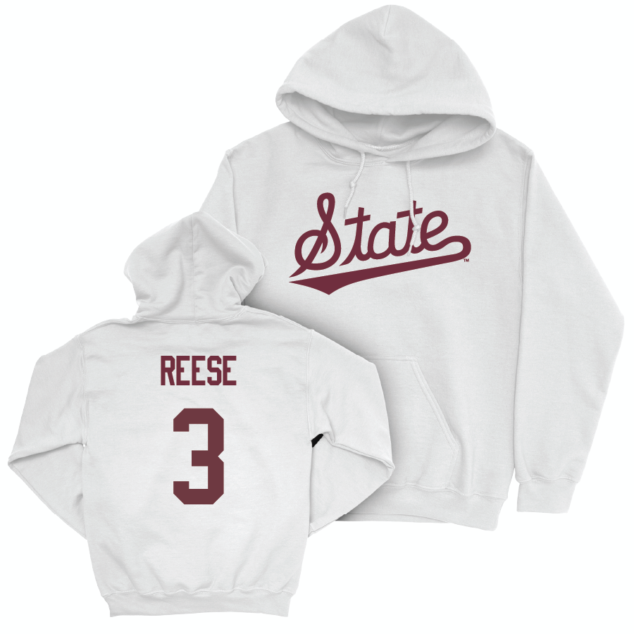 Baseball White Script Hoodie  - Ace Reese