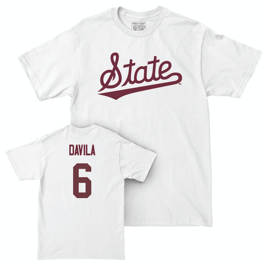 Baseball White Script Comfort Colors Tee  - Landis Davila