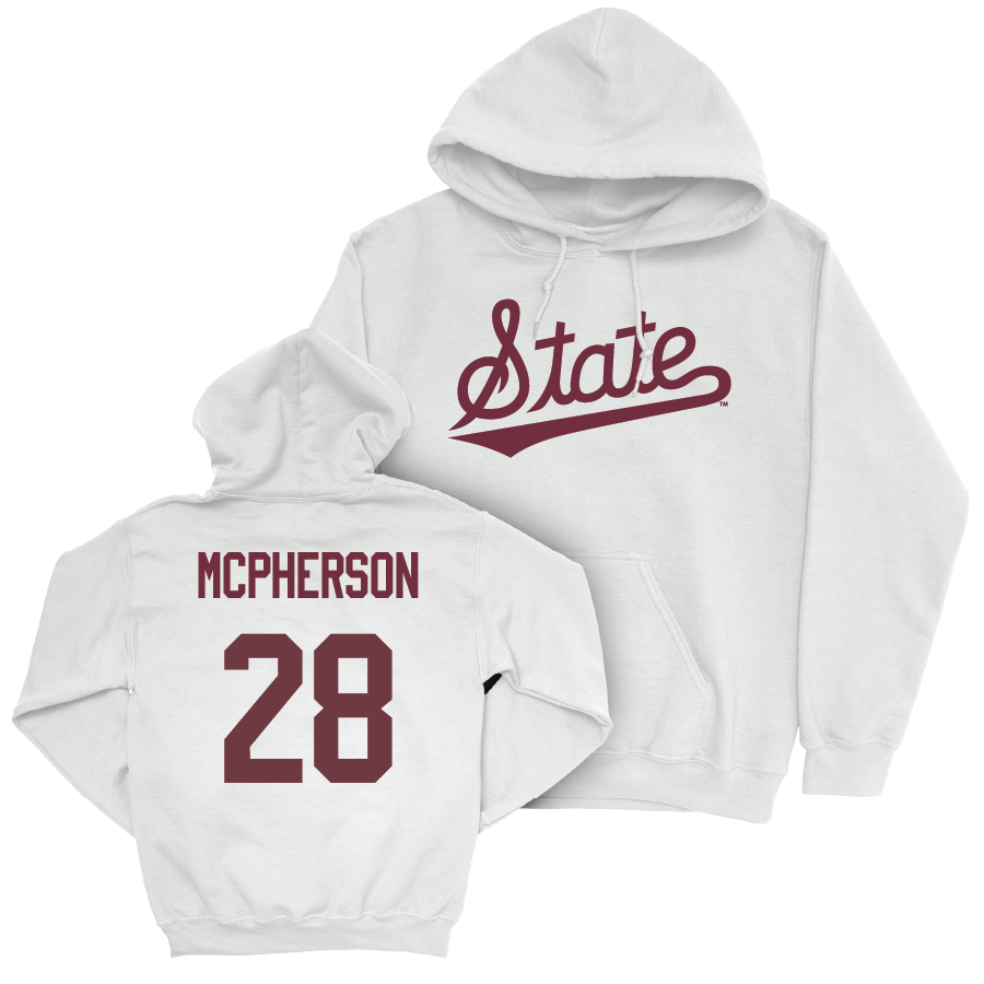 Baseball White Script Hoodie  - Ryan McPherson