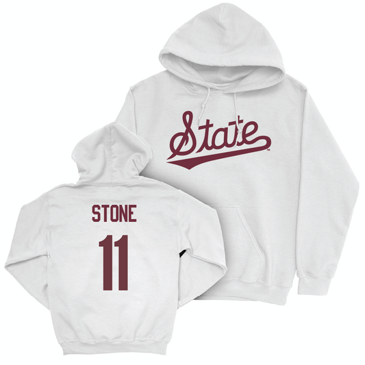 Baseball White Script Hoodie  - Duke Stone