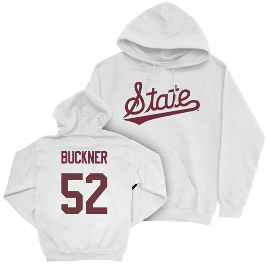 Baseball White Script Hoodie  - Lukas Buckner